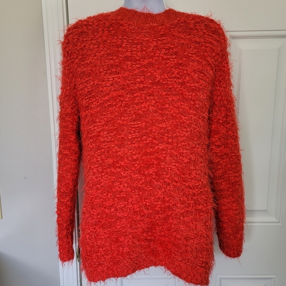 MOTH Anthropologie Red Cardigan Eyelash Sweater Buttons Pockets Soft Size XS - Picture 5 of 11